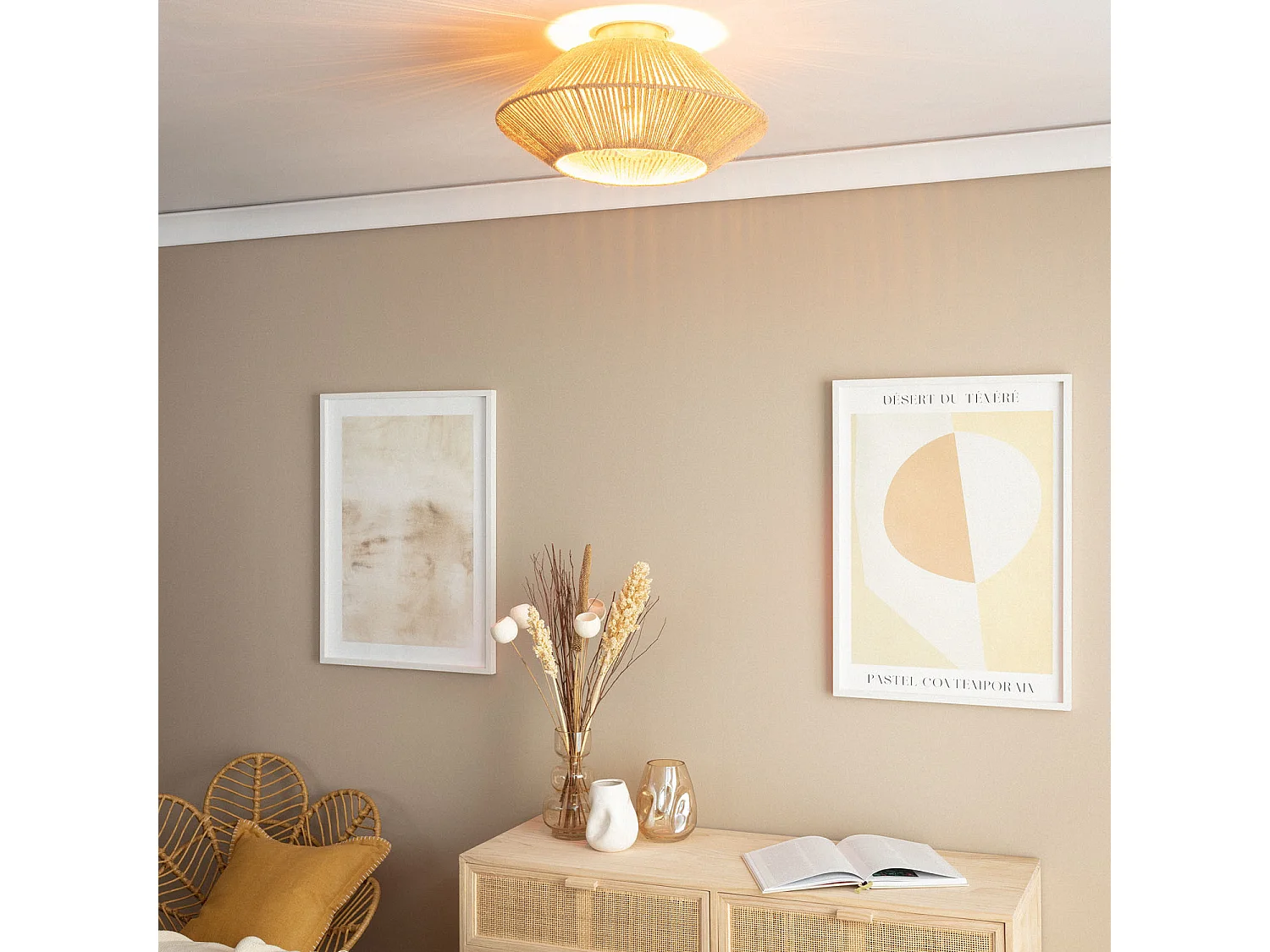 Lampada da Soffitto Corda Naturale Big Moksha Naturale