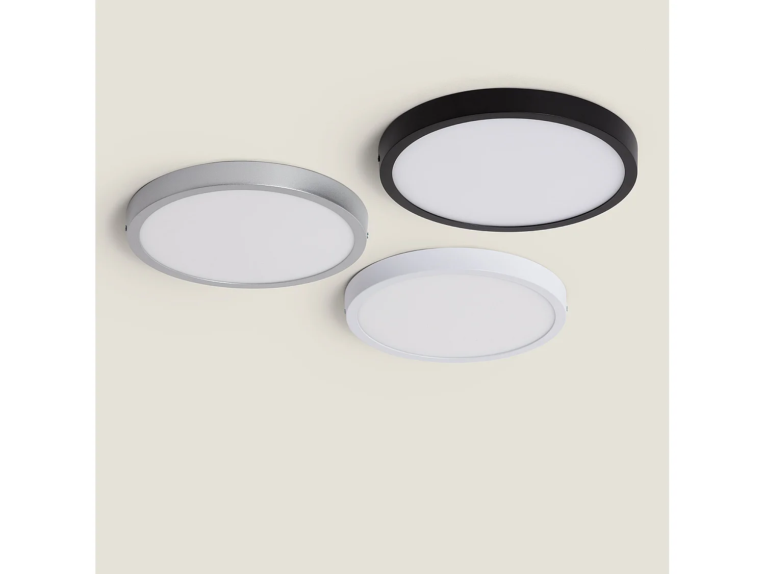 Plafonnier LED 24W Rond Aluminium Ø280 mm Slim CCT Sélectionnable Galán SwitchDimm Noir