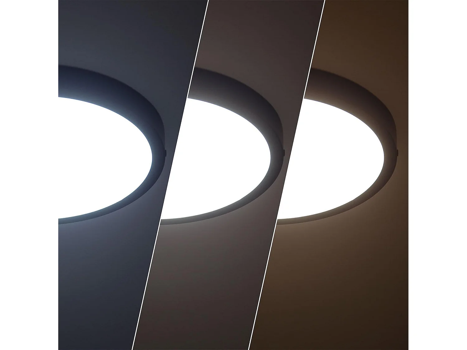 Plafonnier LED 24W Rond Aluminium Ø280 mm Slim CCT Sélectionnable Galán SwitchDimm Noir