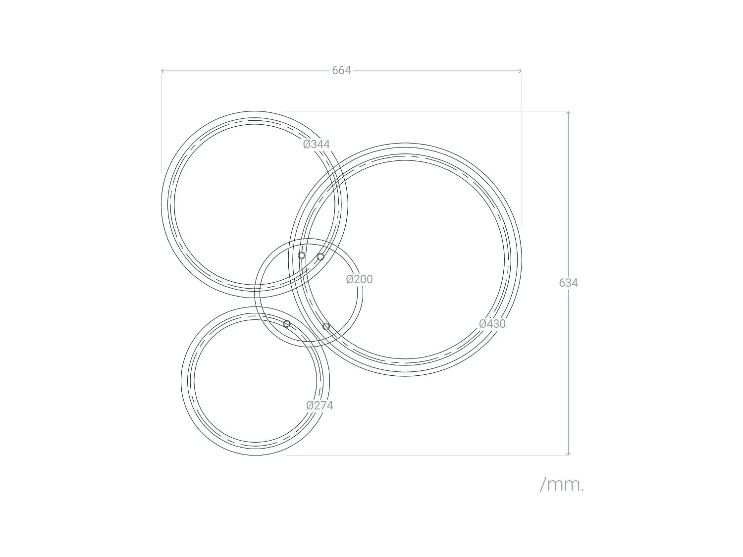 Plafonnier LED 31W Métal Big Eklips Berno  4000K Blanc neutre
