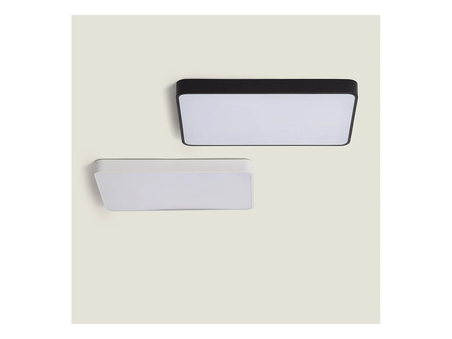 Plafoniera LED 40W Rettangolare Metallo 600x400 mm CCT Selezionabile Hidria Nero