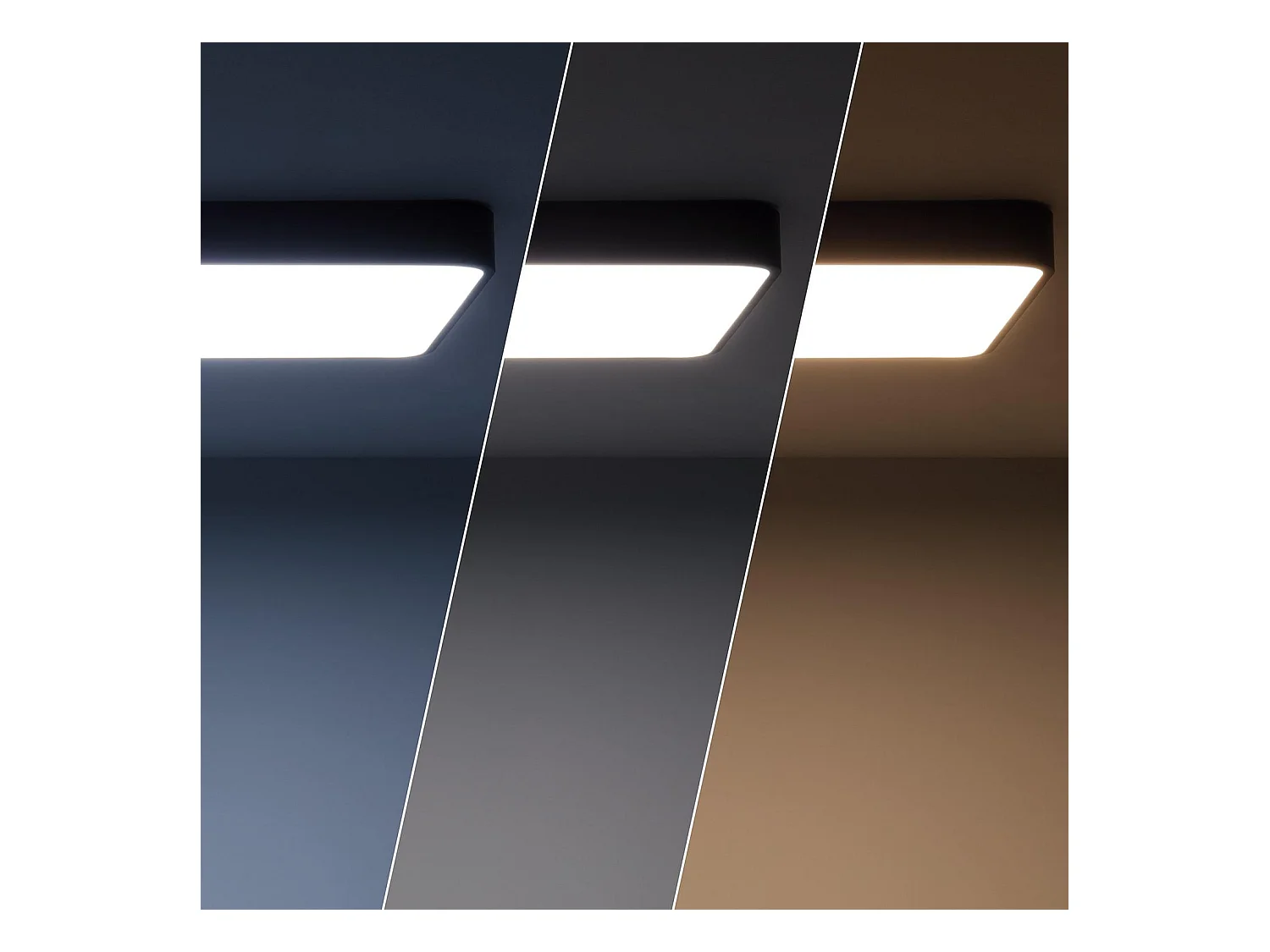 Plafoniera LED 40W Rettangolare Metallo 600x400 mm CCT Selezionabile Hidria Nero