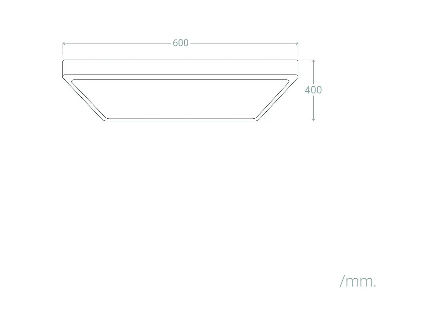 Plafoniera LED 40W Rettangolare Metallo 600x400 mm CCT Selezionabile Hidria Nero