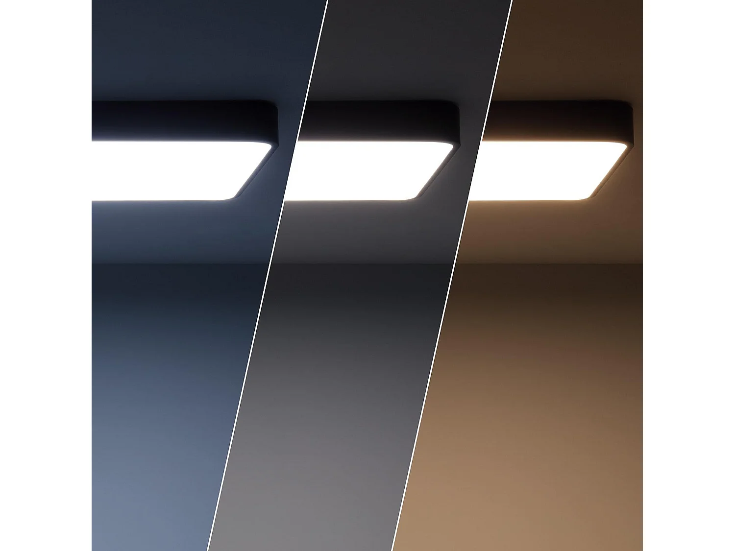 Plafonnier LED Rectangulaire Métal 40W CCT Sélectionnable Hidria 600x400 mm Noir