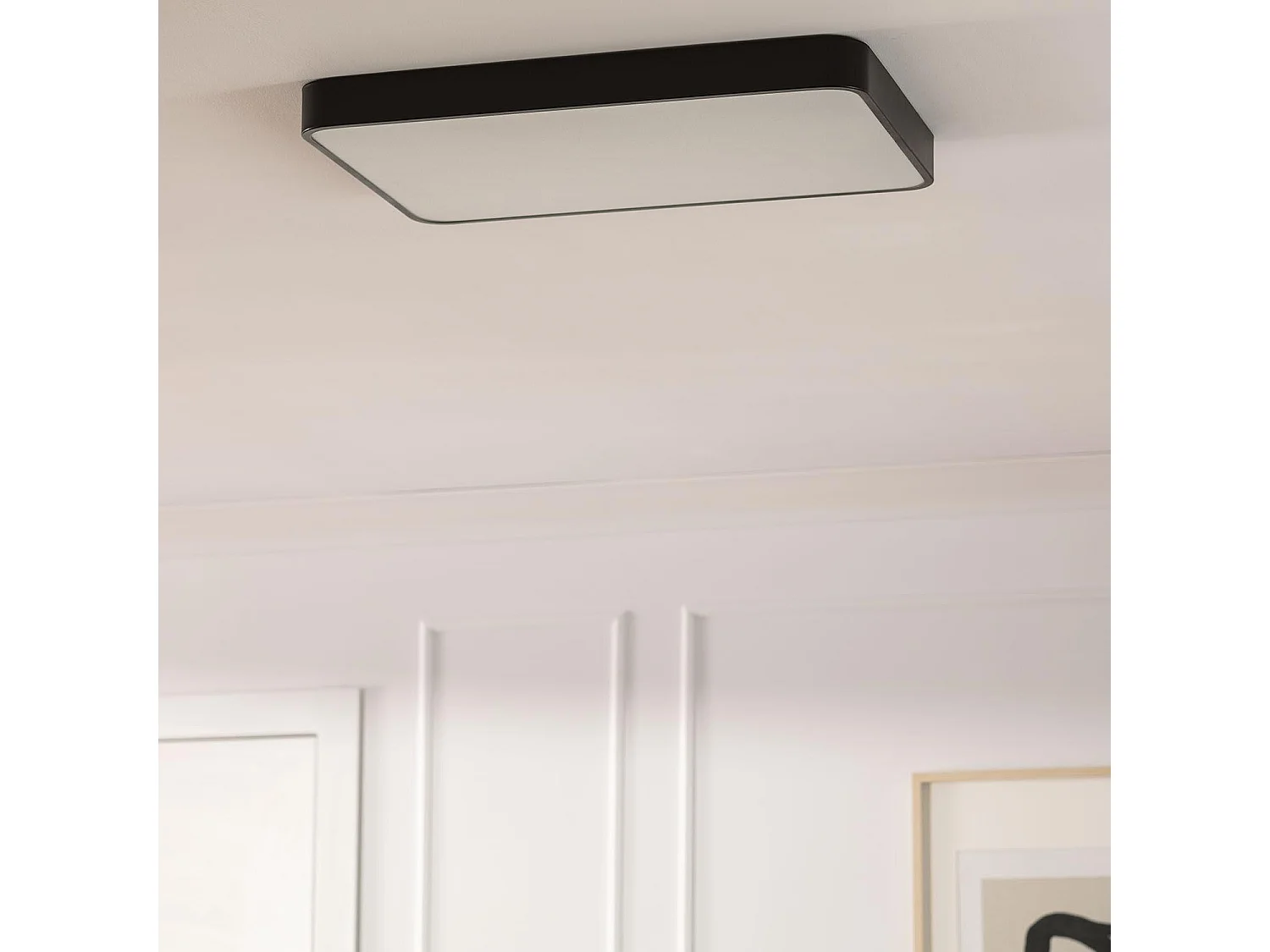 Plafoniera LED 40W Rettangolare Metallo 600x400 mm CCT Selezionabile Hidria Nero
