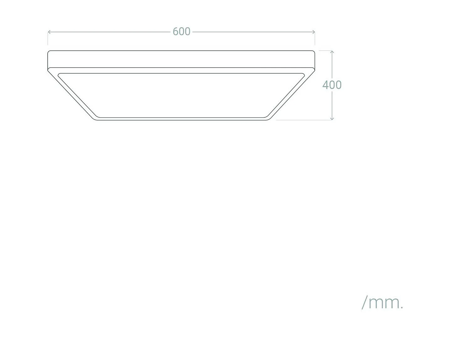 Plafoniera LED 40W Rettangolare Metallo 600x400 mm CCT Selezionabile Hidria Nero