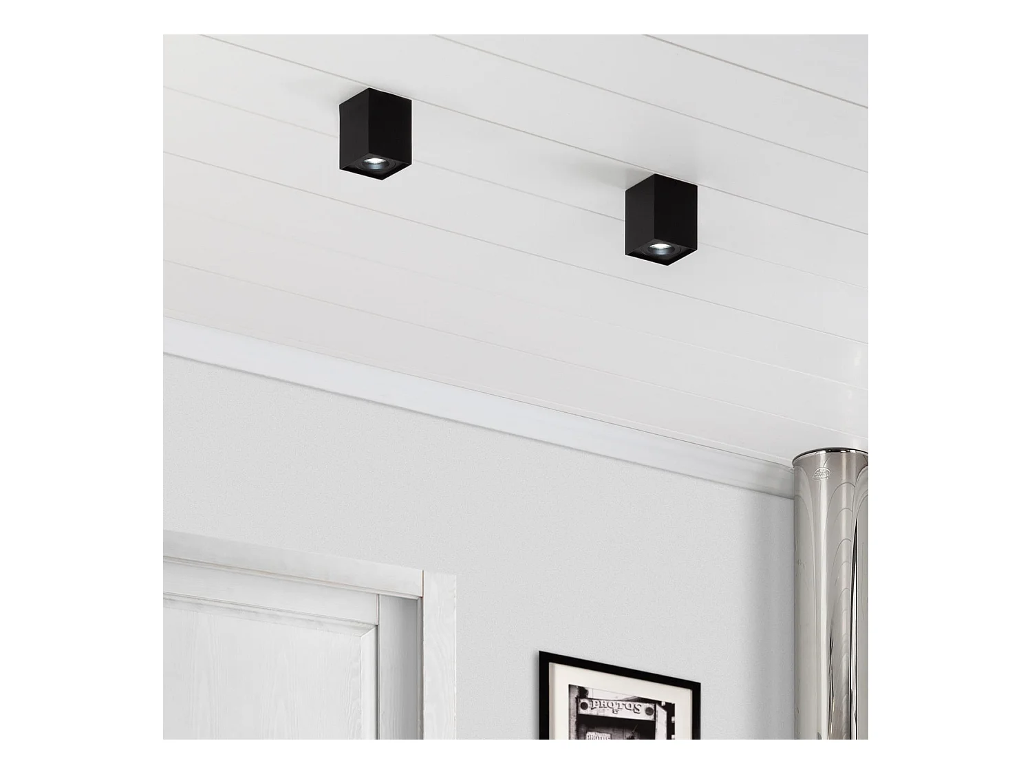 Aplique de Techo Aluminio Jaspe Negro Negro