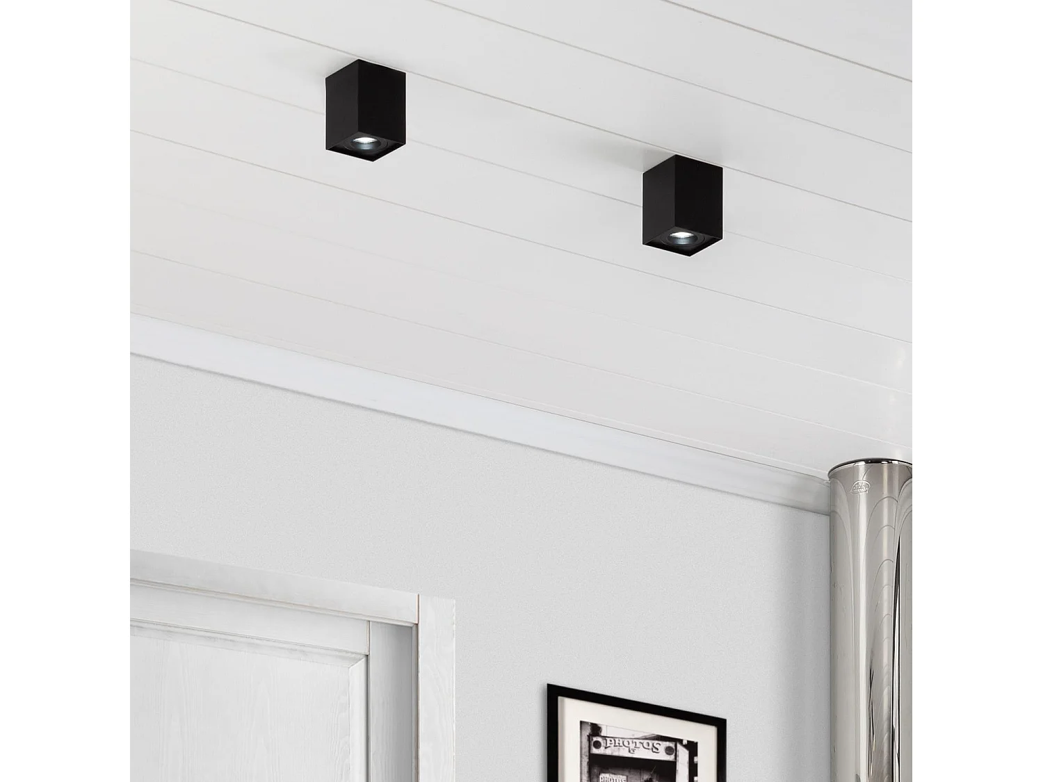 Applique da Soffitto Alluminio Jaspe Nero Nero