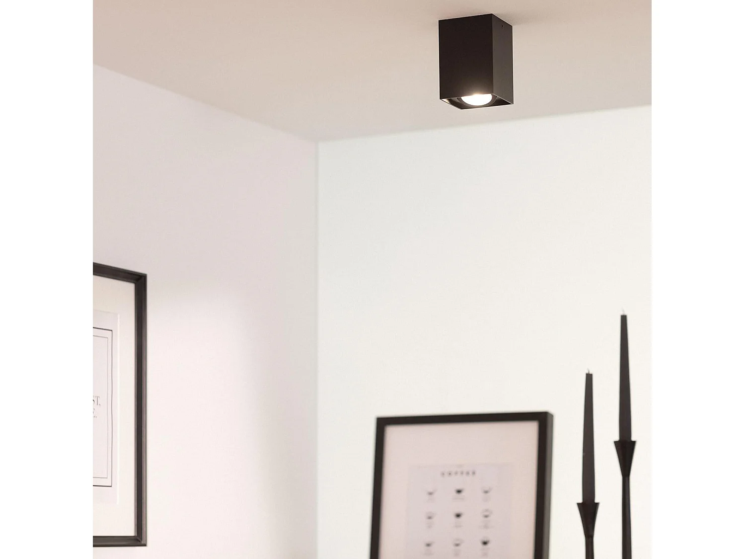 Applique da Soffitto Alluminio Jaspe Nero Nero
