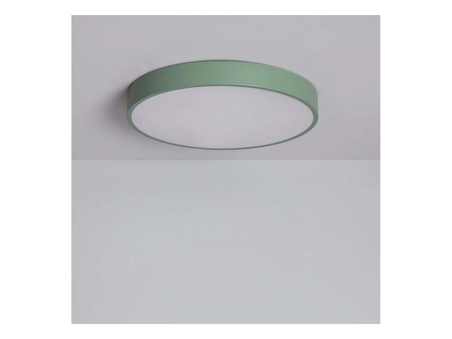 Plafonnier LED Rond Métal 24W CCT Sélectionnable Iris Ø400 mm Vert Céladon