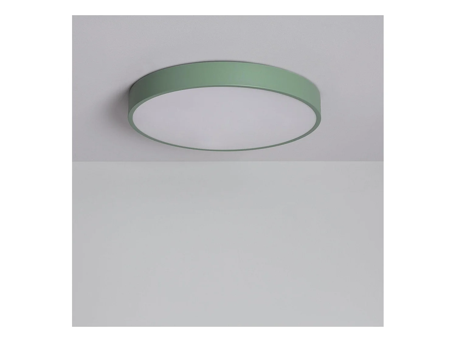 Plafonnier LED Rond Métal 24W CCT Sélectionnable Iris Ø400 mm Vert Céladon