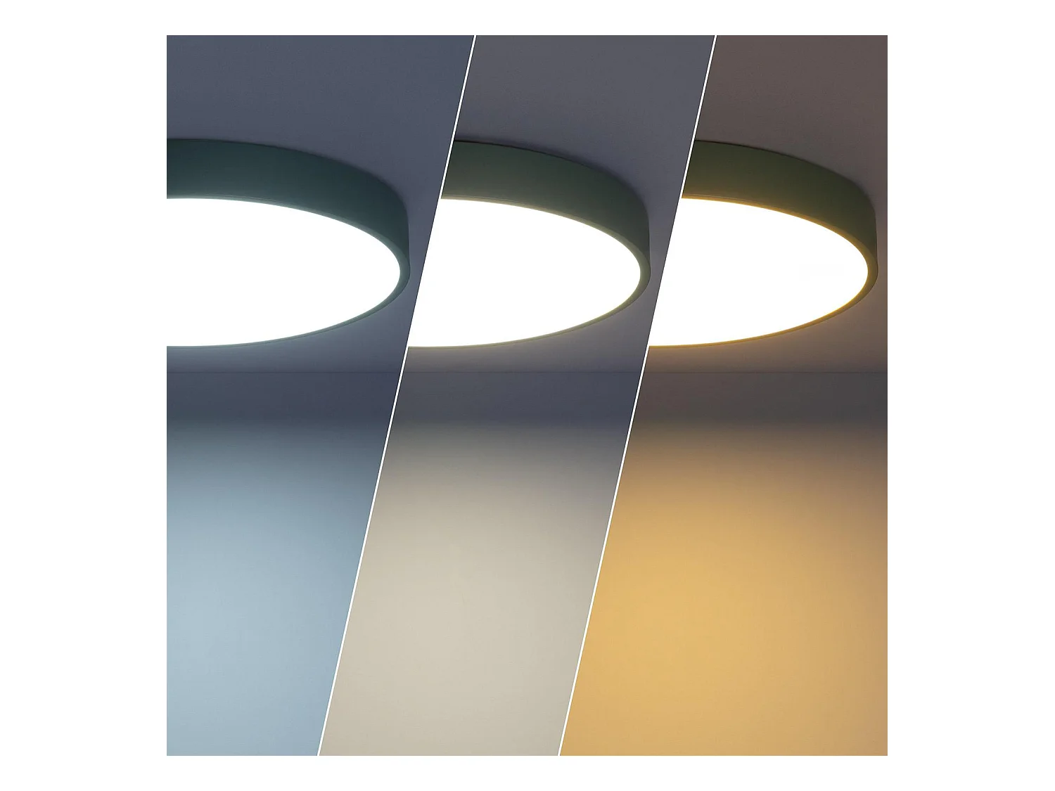 Plafonnier LED Rond Métal 24W CCT Sélectionnable Iris Ø400 mm Vert Céladon