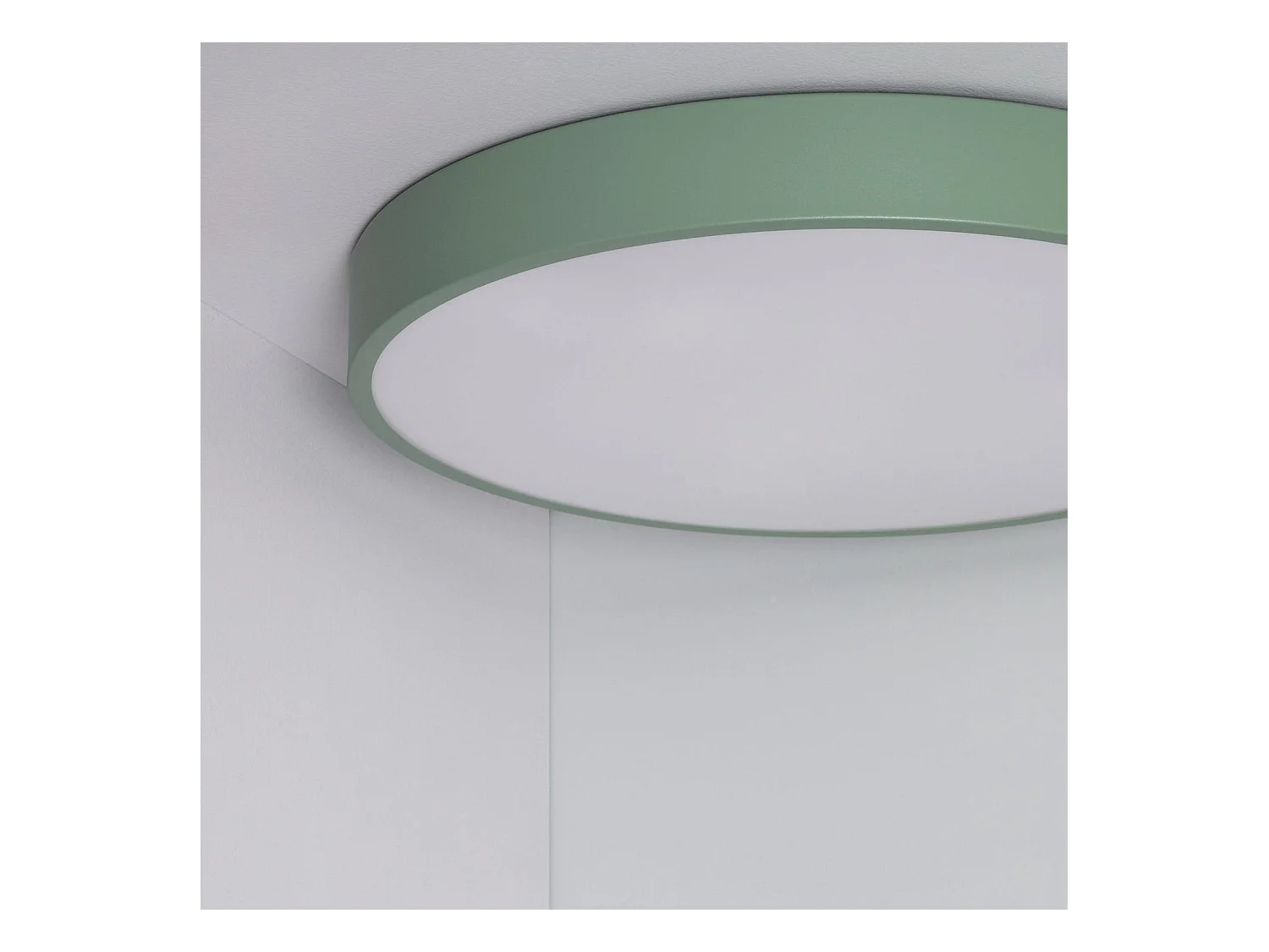 Plafonnier LED Rond Métal 24W CCT Sélectionnable Iris Ø400 mm Vert Céladon