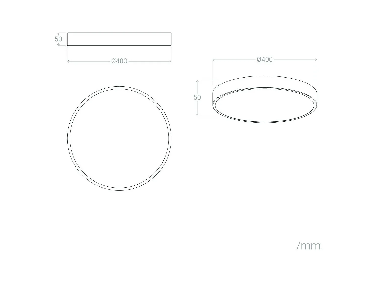 Plafonnier LED Rond Métal 24W CCT Sélectionnable Iris Ø400 mm Vert Céladon