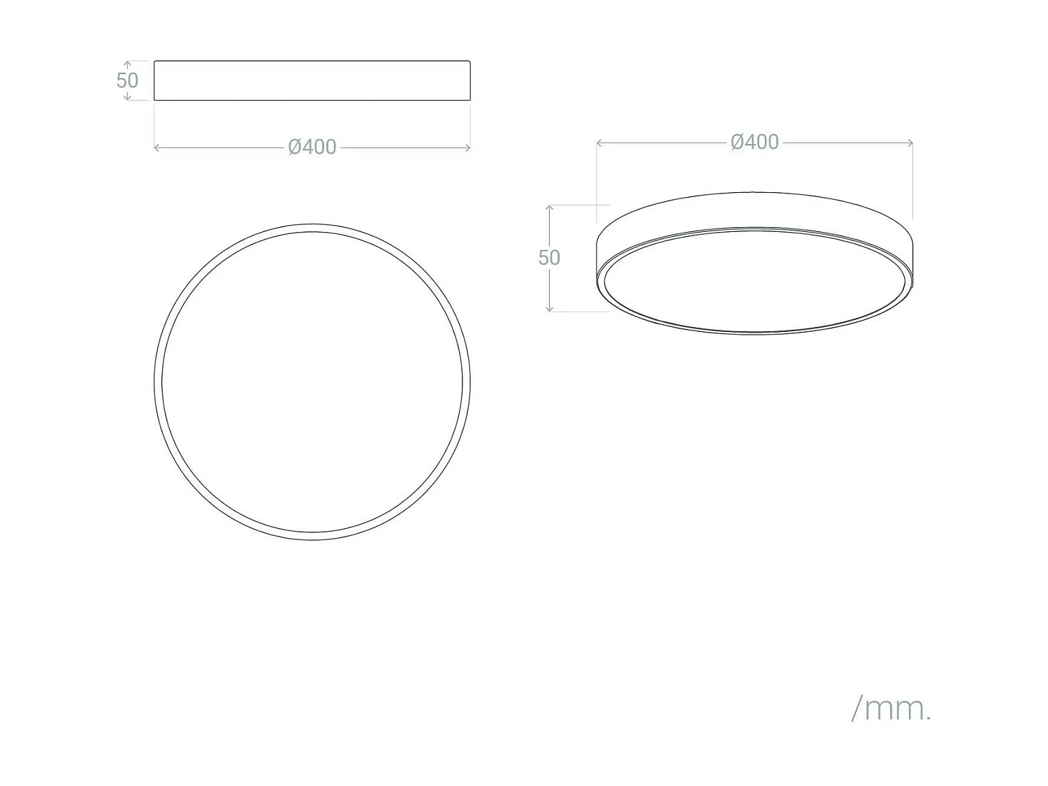 Plafoniera LED 24W Circolare Metallo Ø400 mm CCT Selezionabile Iris Verde Celadon