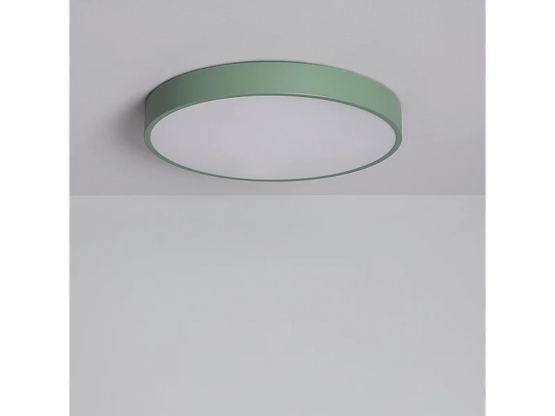 Plafonnier LED Rond Métal 24W CCT Sélectionnable Iris Ø400 mm Vert Céladon