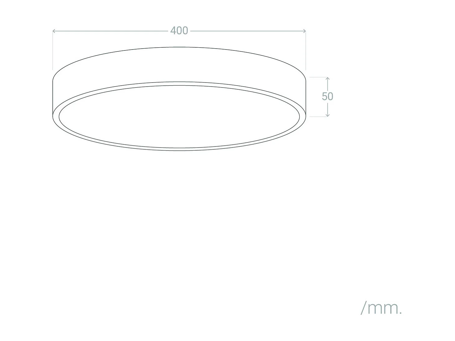 Plafoniera LED 30W Circolare Metallo Ø400 mm CCT Selezionabile Hidria Bianco
