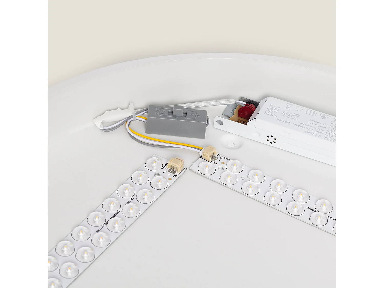 Plafonnier LED Rond Métal 30W CCT Sélectionnable Hidria Ø400 mm Blanc