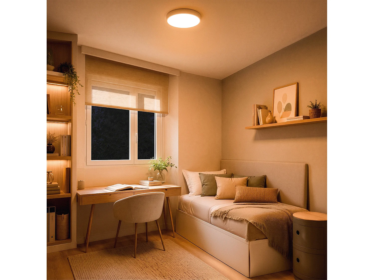 Plafón LED 30W Circular Metal Ø400 mm CCT Seleccionable Hidria Blanco