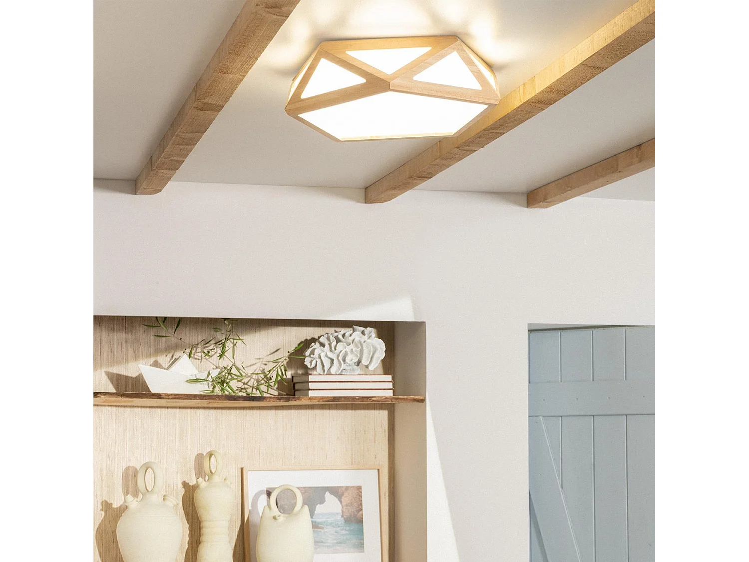 Plafonnier LED Bois CCT Sélectionnable Altigen 20W Bois