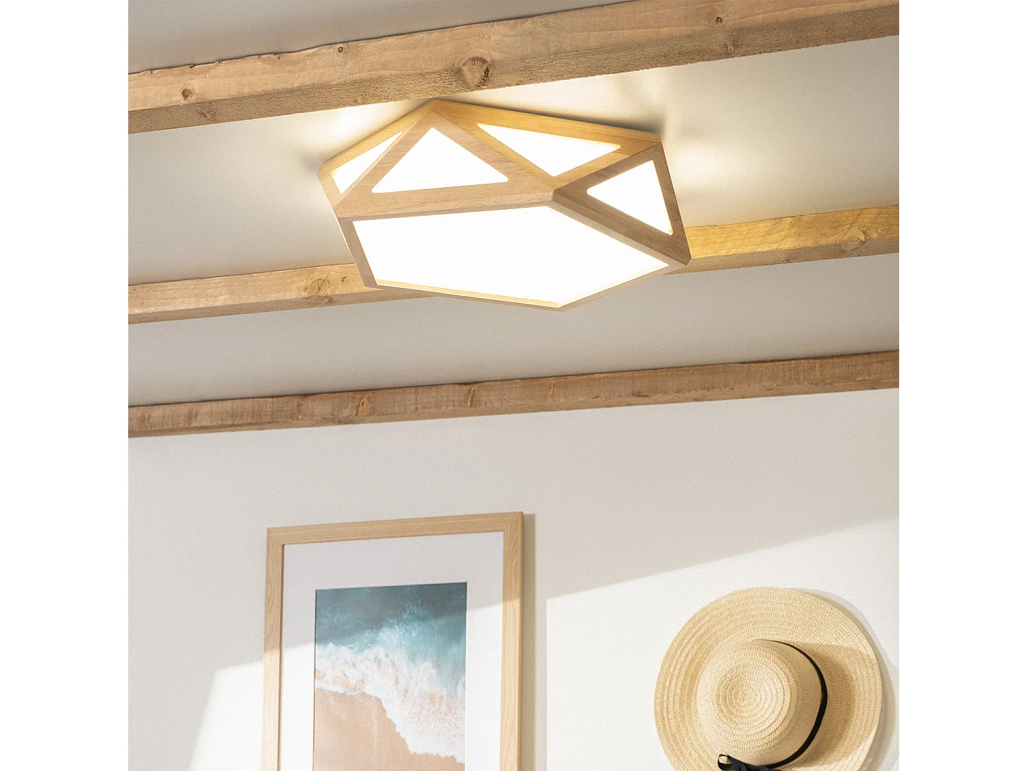 Plafonnier LED Bois CCT Sélectionnable Altigen 20W Bois