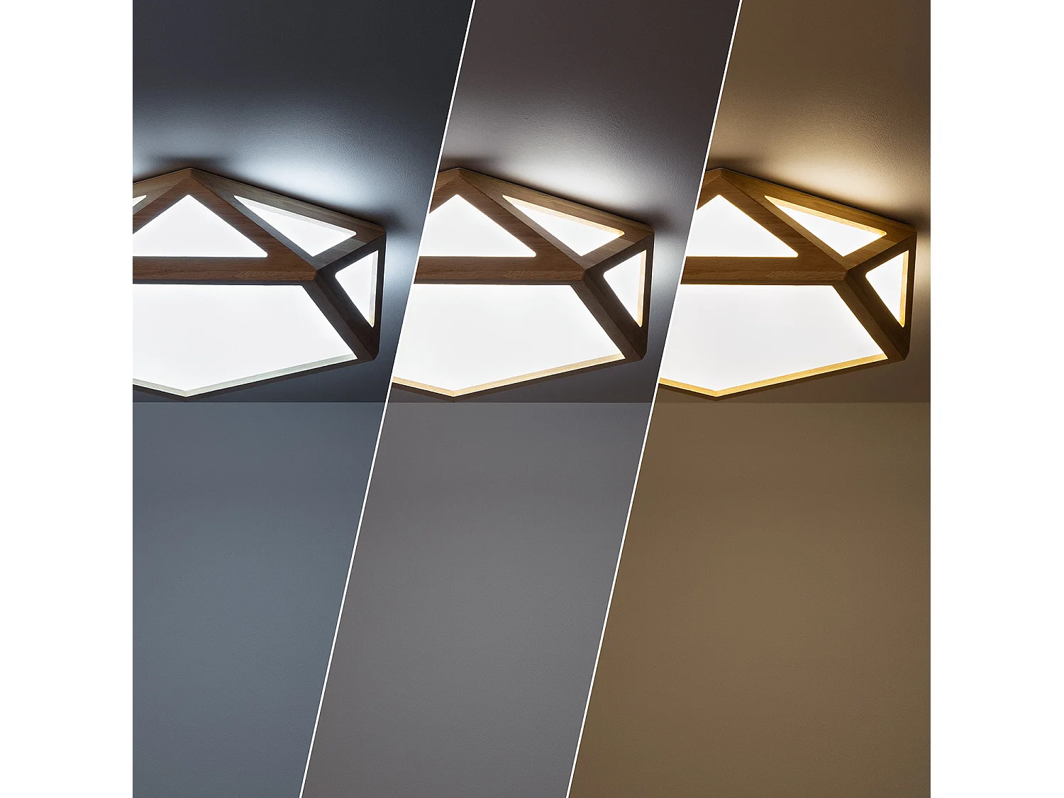 Plafonnier LED Bois CCT Sélectionnable Altigen 20W Bois