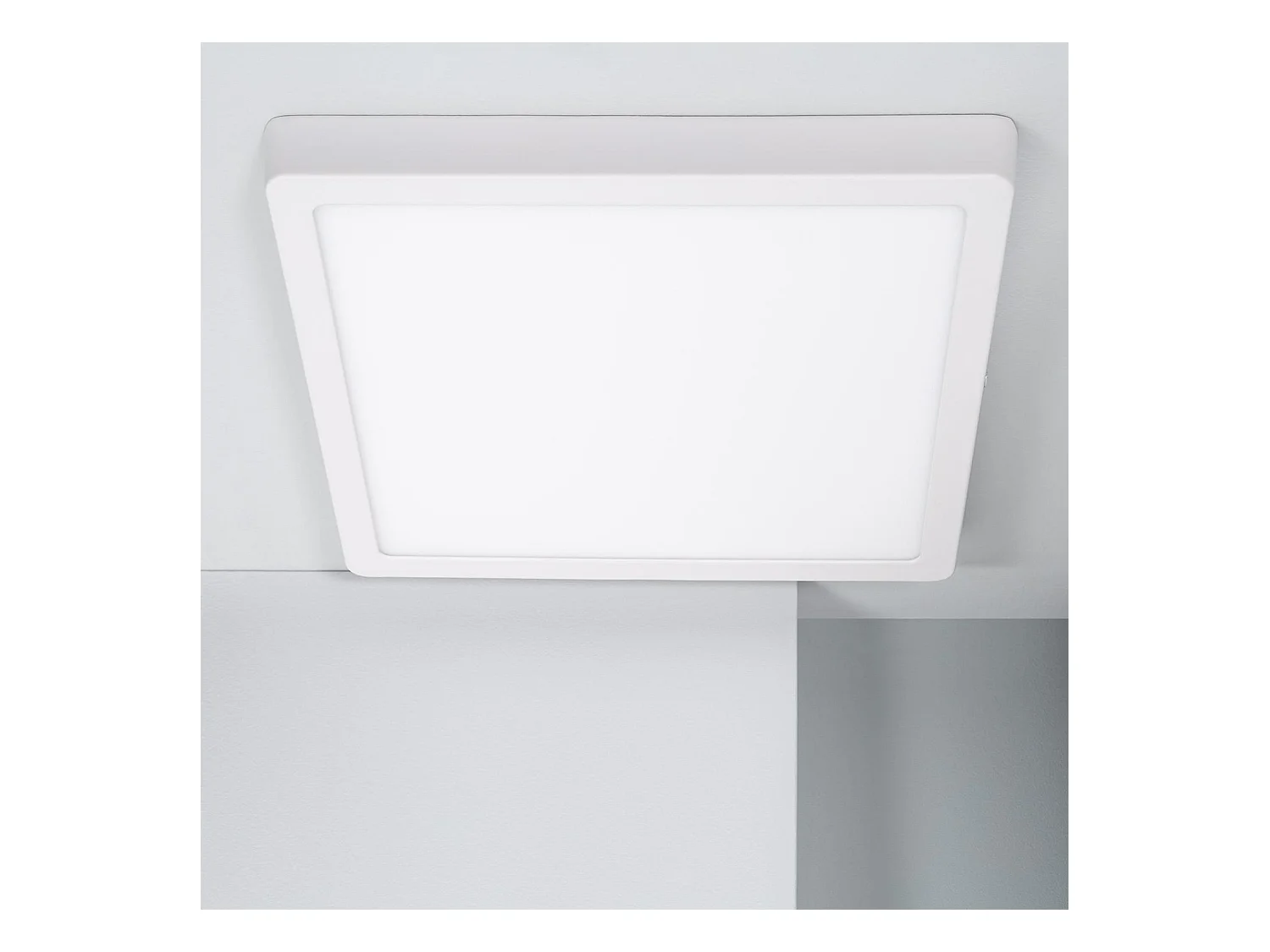 Plafonnier LED Carré Aluminium Slim 24W CCT Sélectionnable Galán 280x280 mm SwitchDimm Blanc