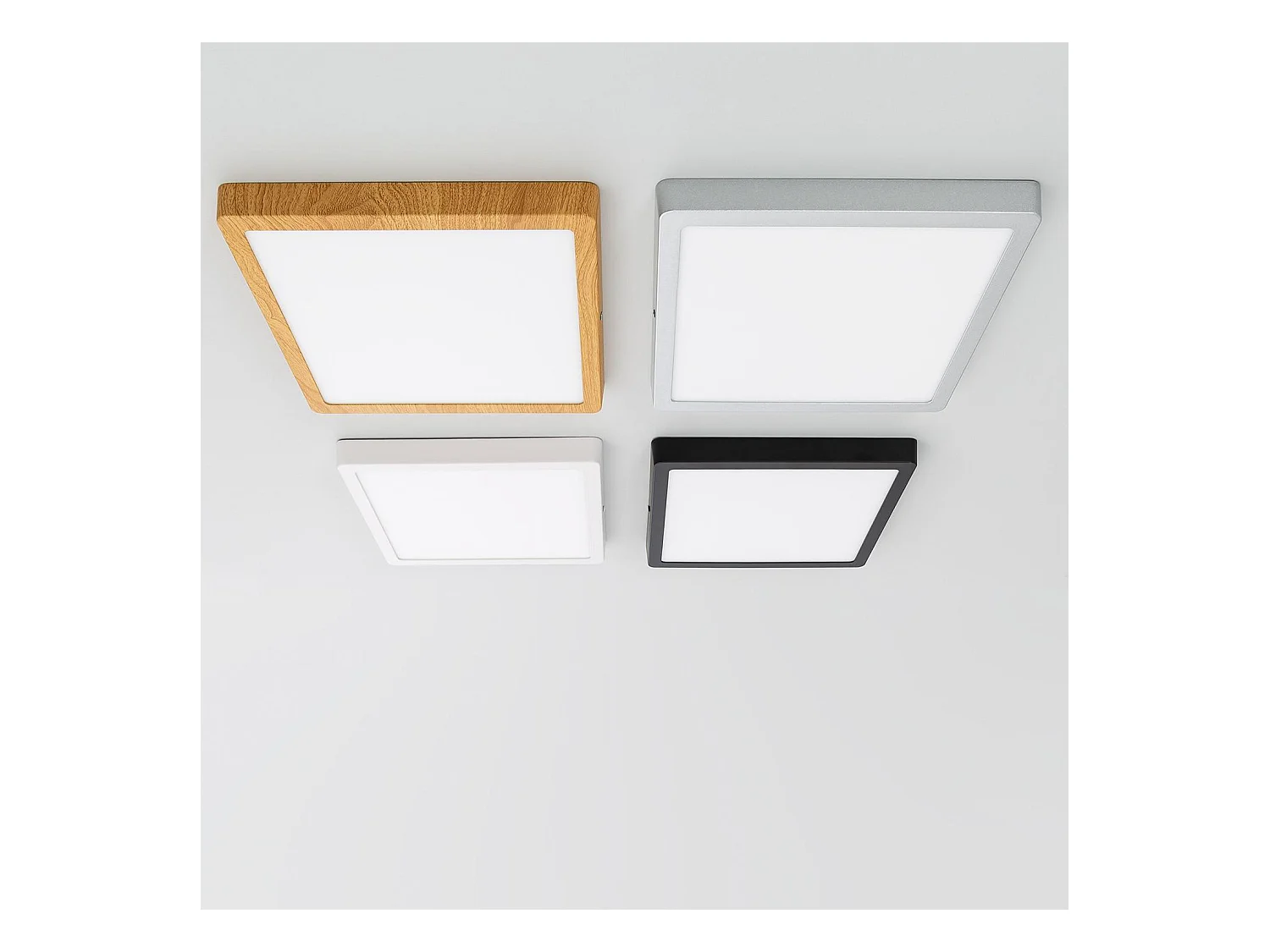 Plafonnier LED Carré Aluminium Slim 24W CCT Sélectionnable Galán 280x280 mm SwitchDimm Blanc