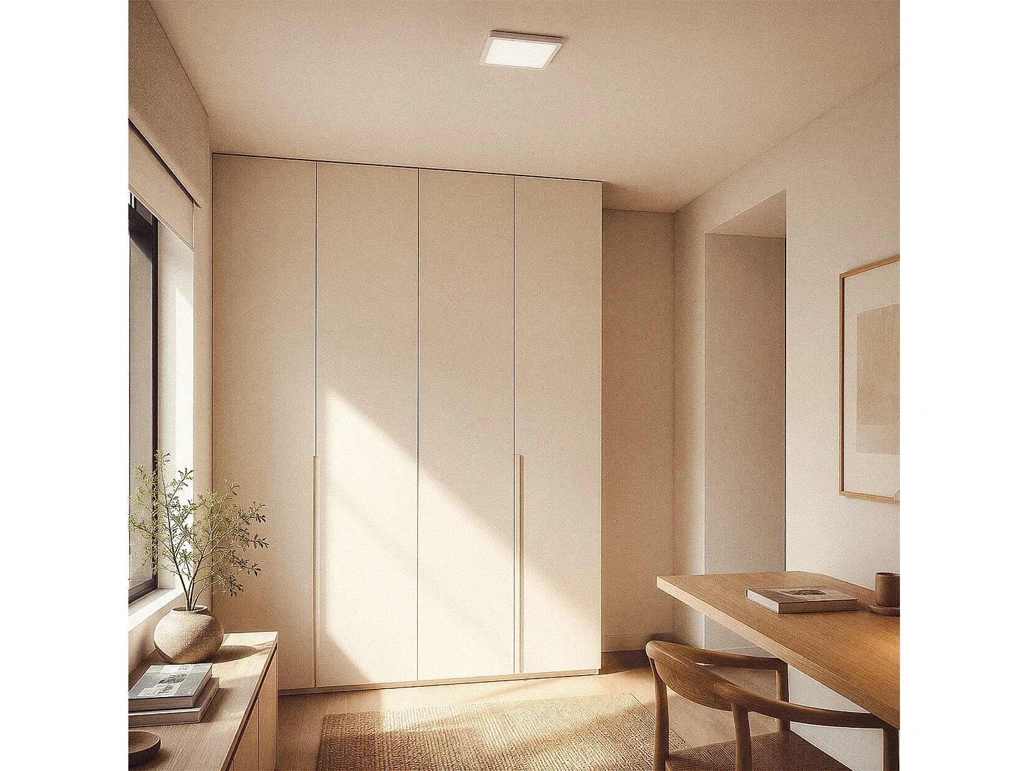 Plafón LED 24W Cuadrado Aluminio 280x280 mm Slim CCT Seleccionable Galán SwitchDimm Blanco