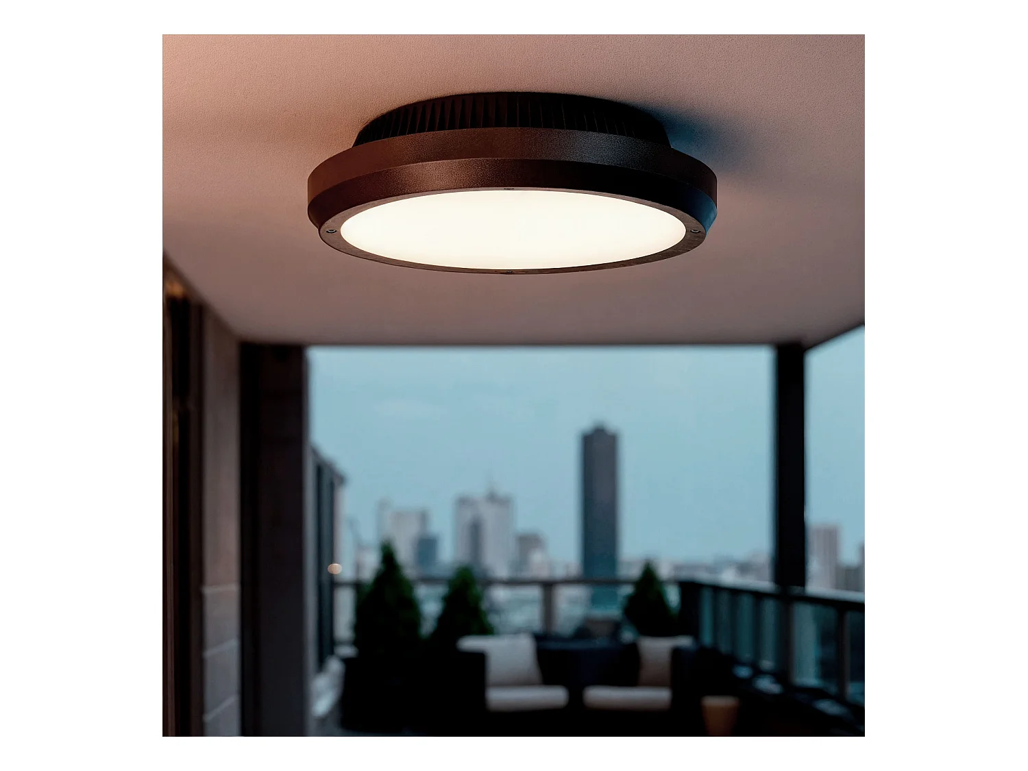 Plafón Circular para Exterior Ø300mm IP65 Curio Negro Negro
