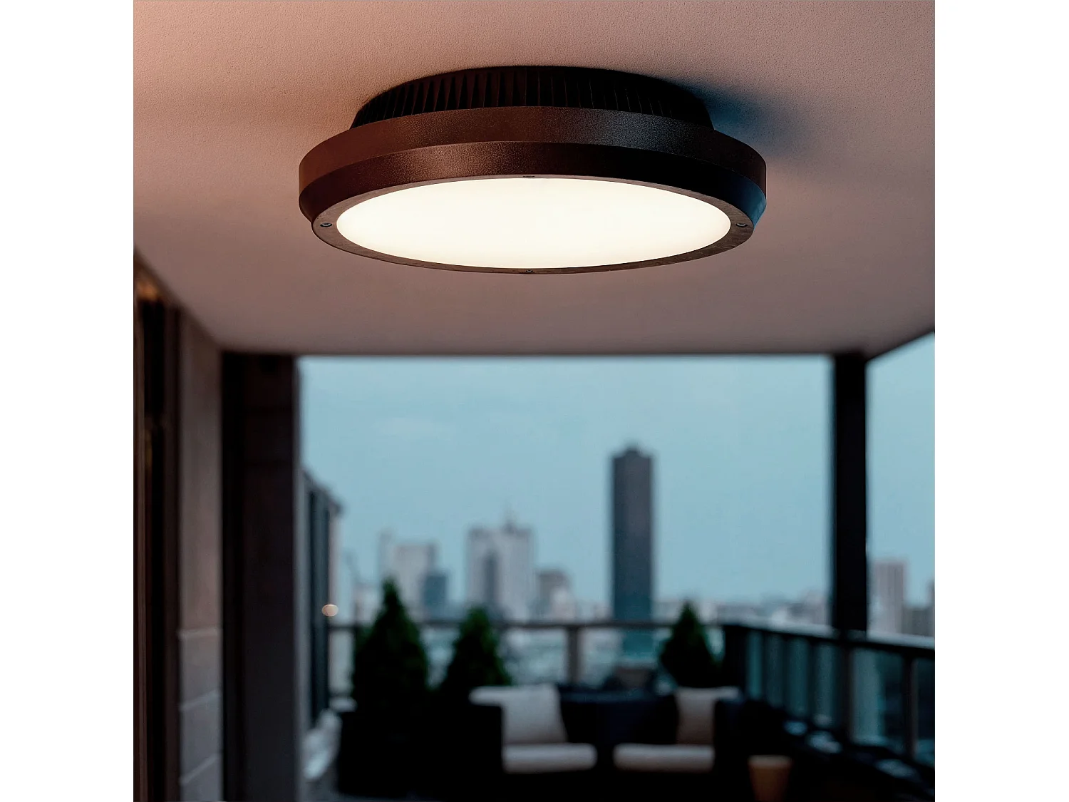 Plafonnier Extérieur Rond Curio IP65 Noir  Noir