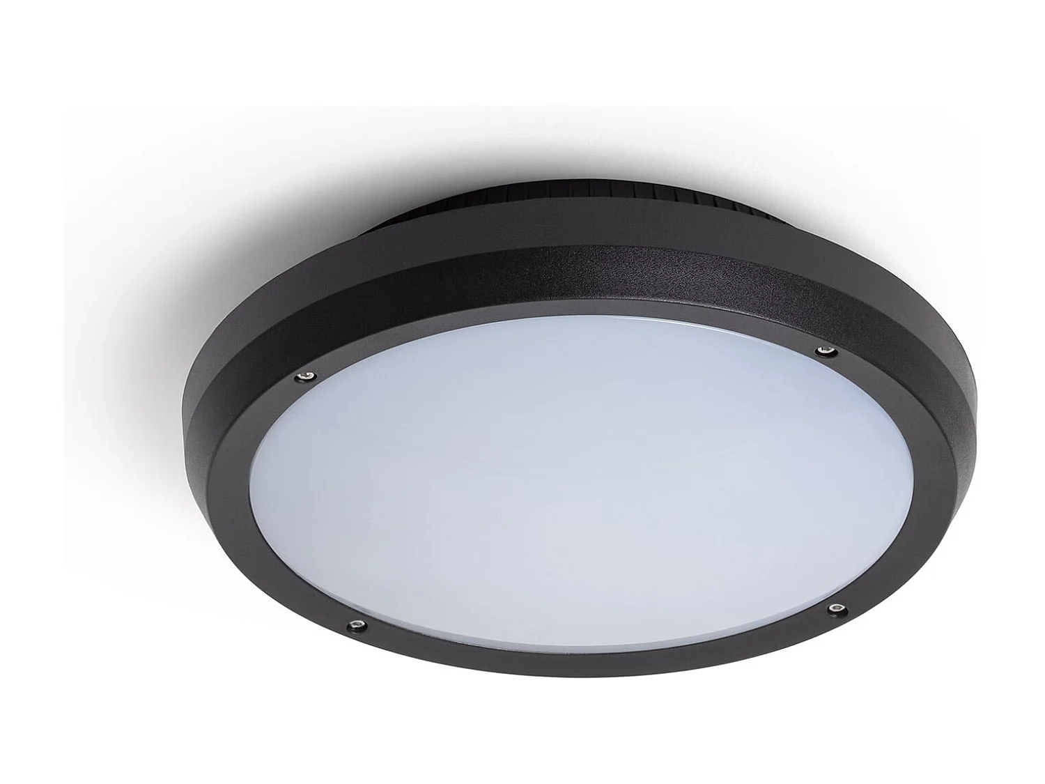 Plafoniera Circolare da Soffitto per Esterni Curio Nero IP65 Ø300 mm Nero