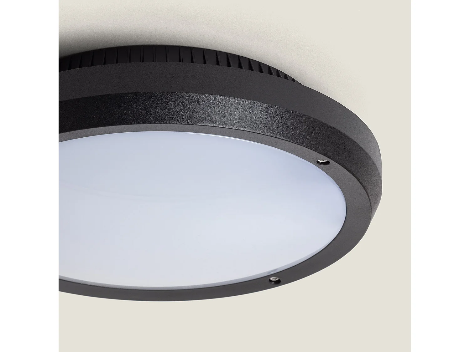 Plafoniera Circolare da Soffitto per Esterni Curio Nero IP65 Ø300 mm Nero