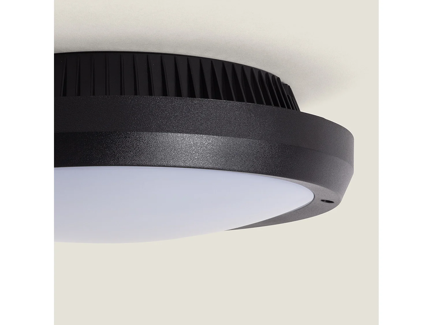 Plafoniera Circolare da Soffitto per Esterni Curio Nero IP65 Ø300 mm Nero
