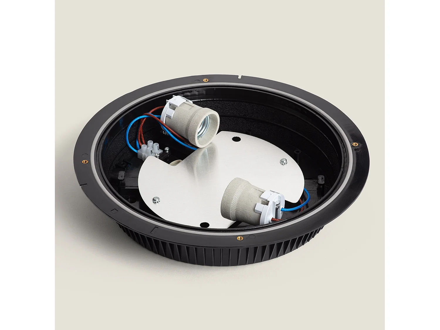 Plafoniera Circolare da Soffitto per Esterni Curio Nero IP65 Ø300 mm Nero