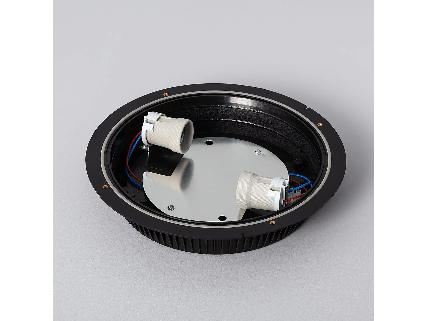 Plafoniera Circolare da Soffitto per Esterni Curio Nero IP65 Ø300 mm Nero