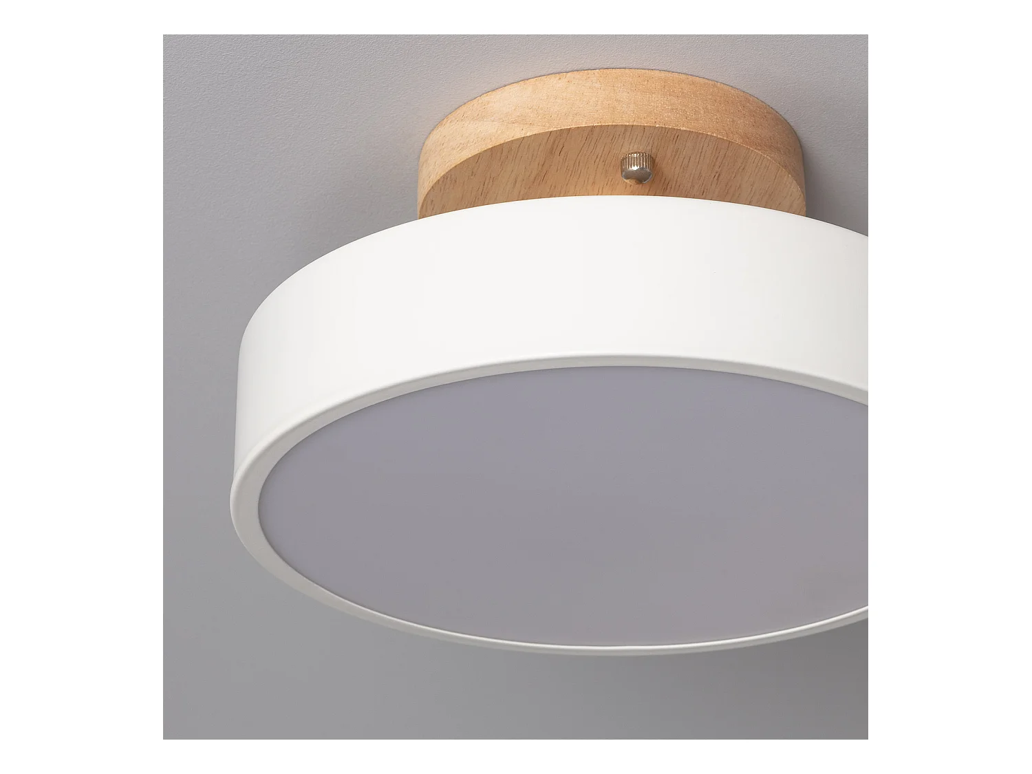 Lampada da Soffitto LED 12W Legno e Metallo CCT Selezionabile Whisty Bianco