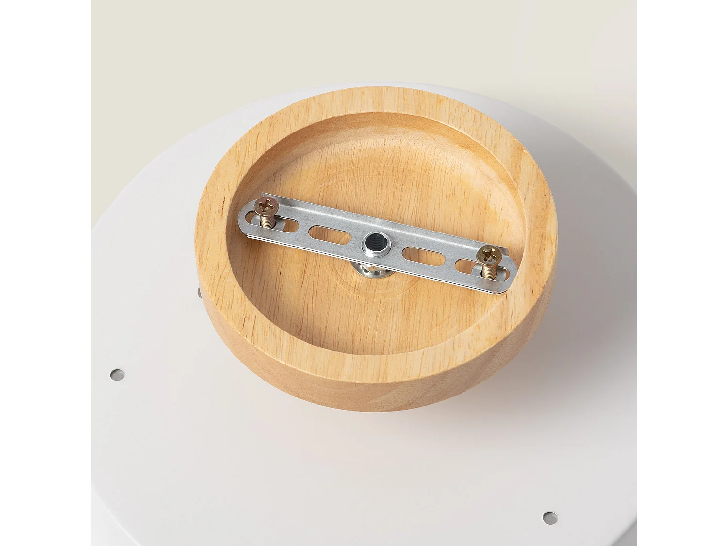 Plafonnier LED Bois et Métal 12W CCT Sélectionnable Whisty Blanc