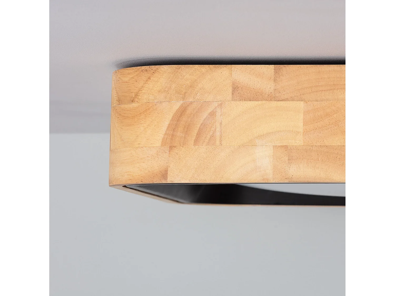 Plafonnier LED 15W Carré Bois 370x370 mm CCT Sélectionnable Dari Noir