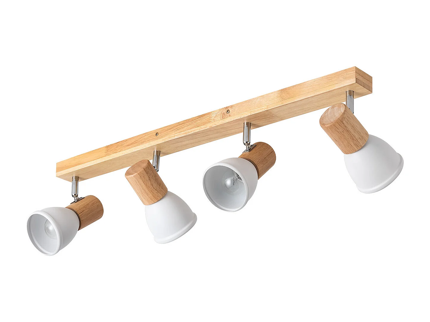 Lámpara de Techo Madera y Metal 4 Focos Tautau Blanco