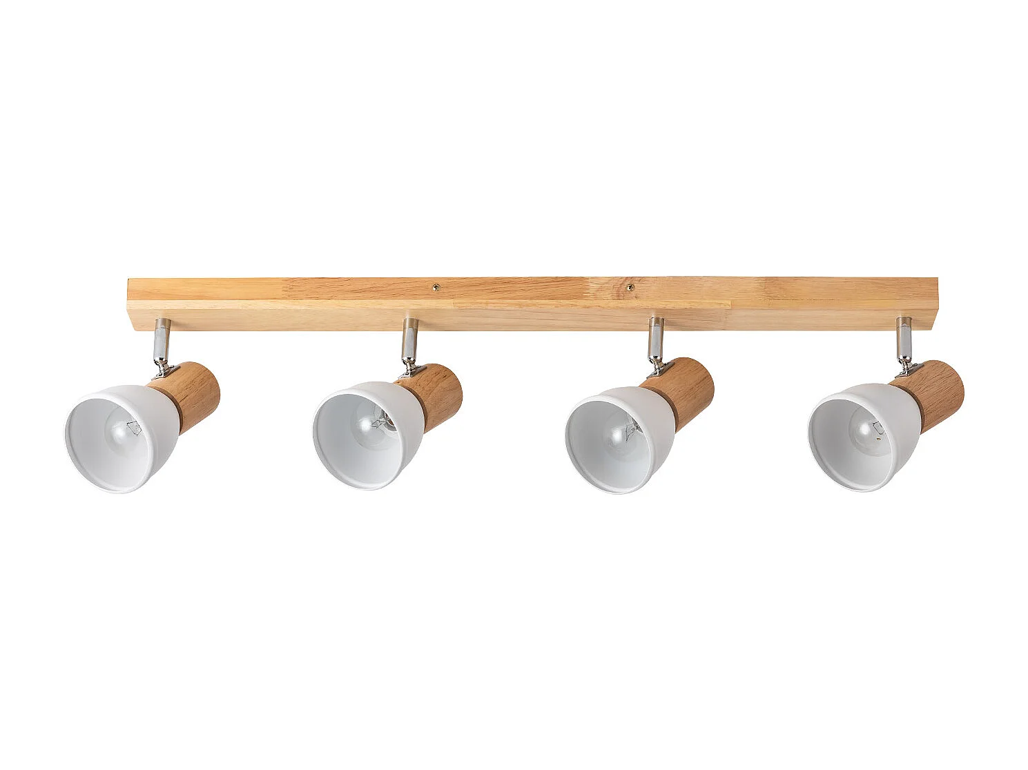 Lámpara de Techo Madera y Metal 4 Focos Tautau Blanco