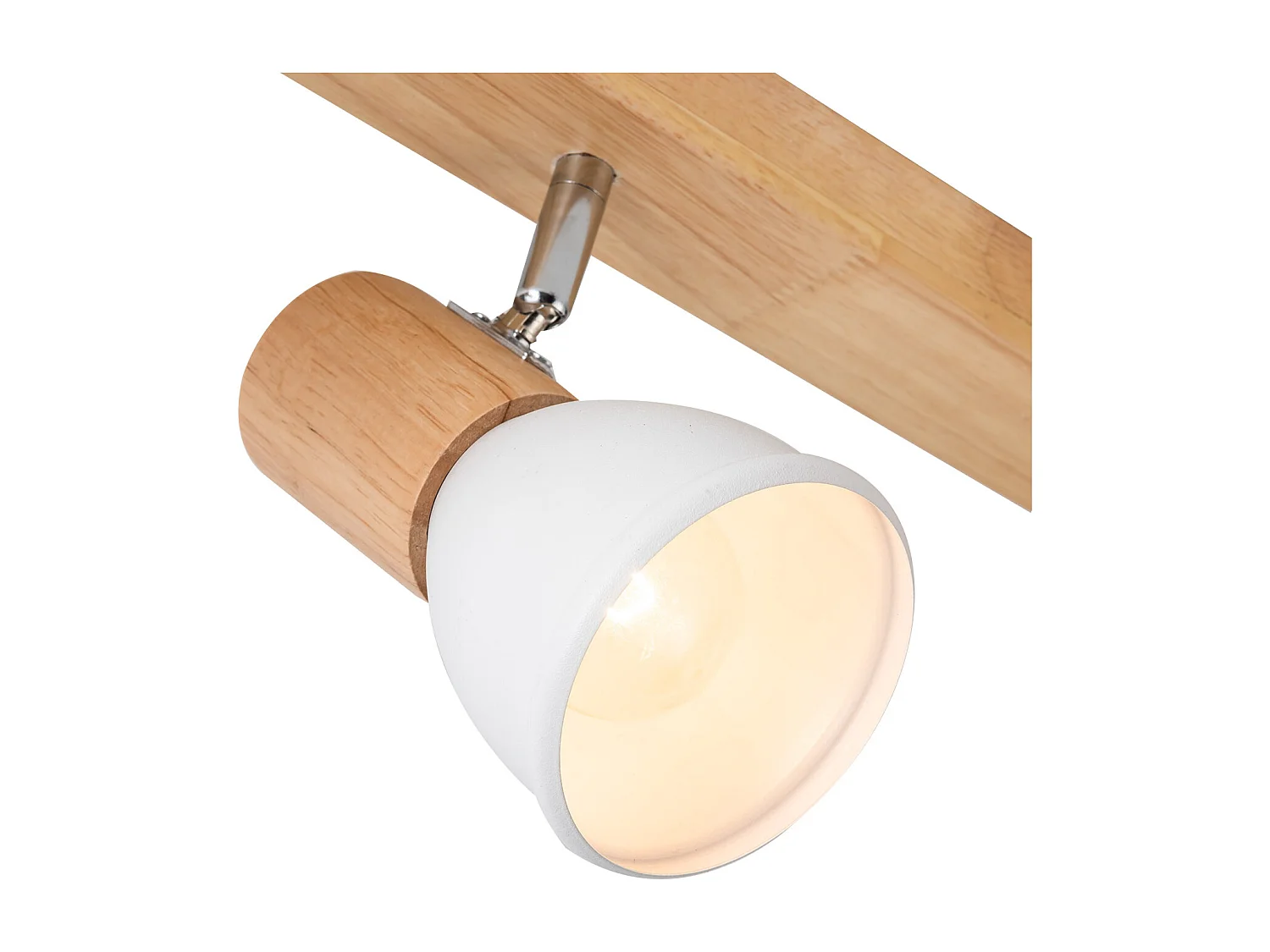 Lámpara de Techo Madera y Metal 4 Focos Tautau Blanco