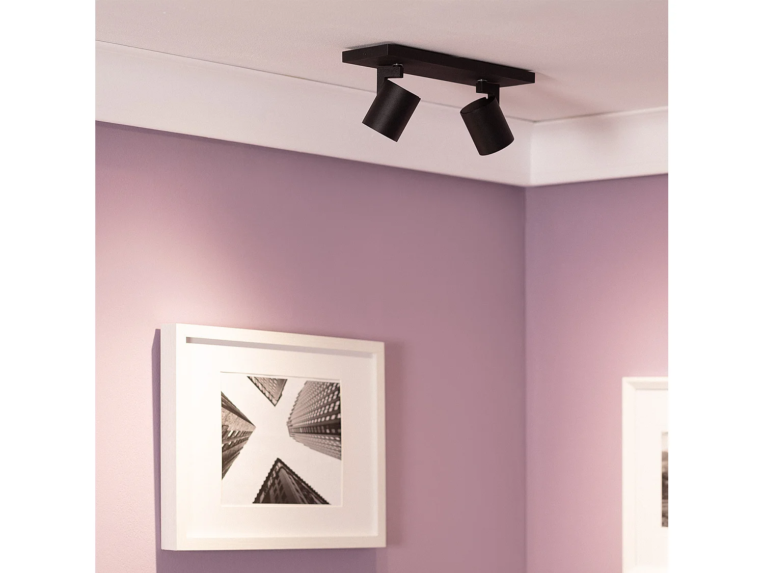 Aplique Aluminio Gylu 2 Focos para Bombilla GU10 Negro