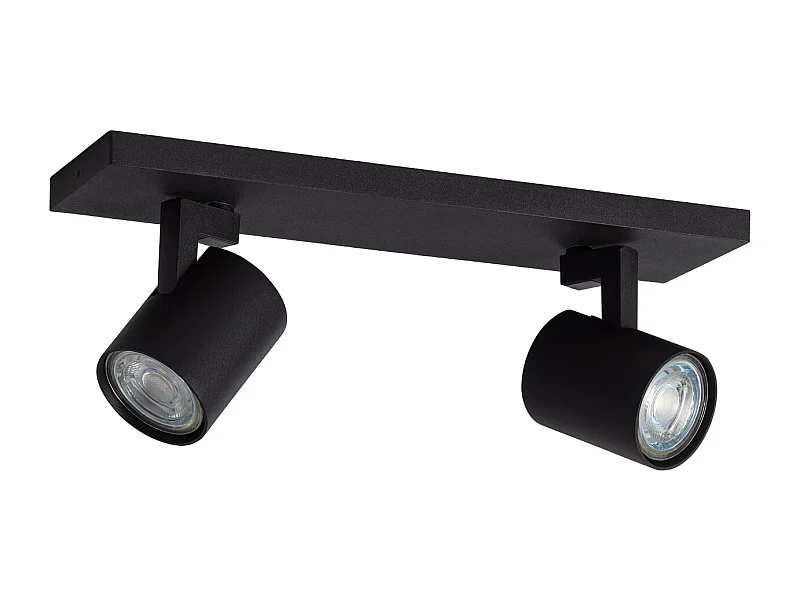 Spot à Douille Double en Saillie Orientable Aluminium Gylu à Ampoule GU10  Noir