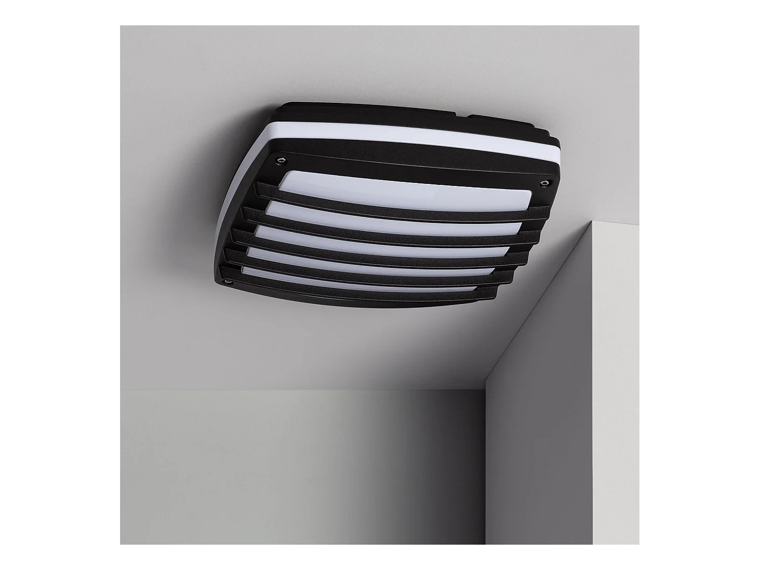 Plafón Cuadrado Aluminio para Exterior 300x300 mm Domia Negro