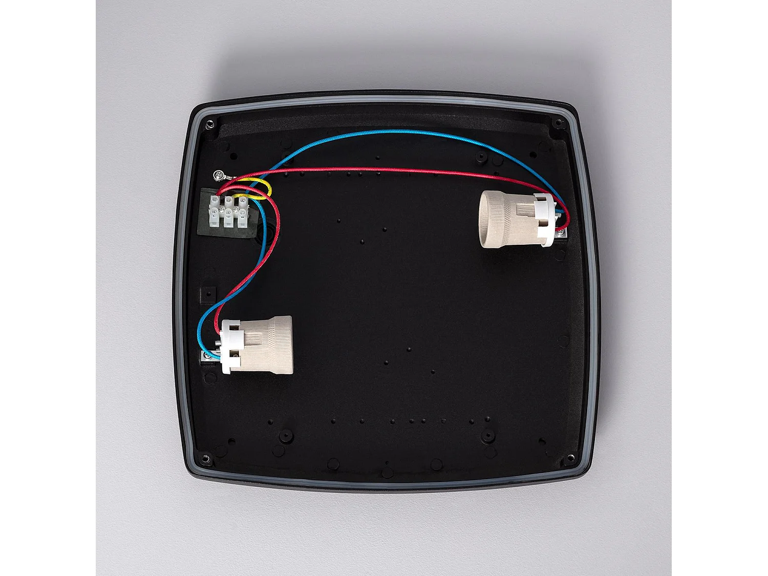 Plafón Cuadrado Aluminio para Exterior 300x300 mm Domia Negro