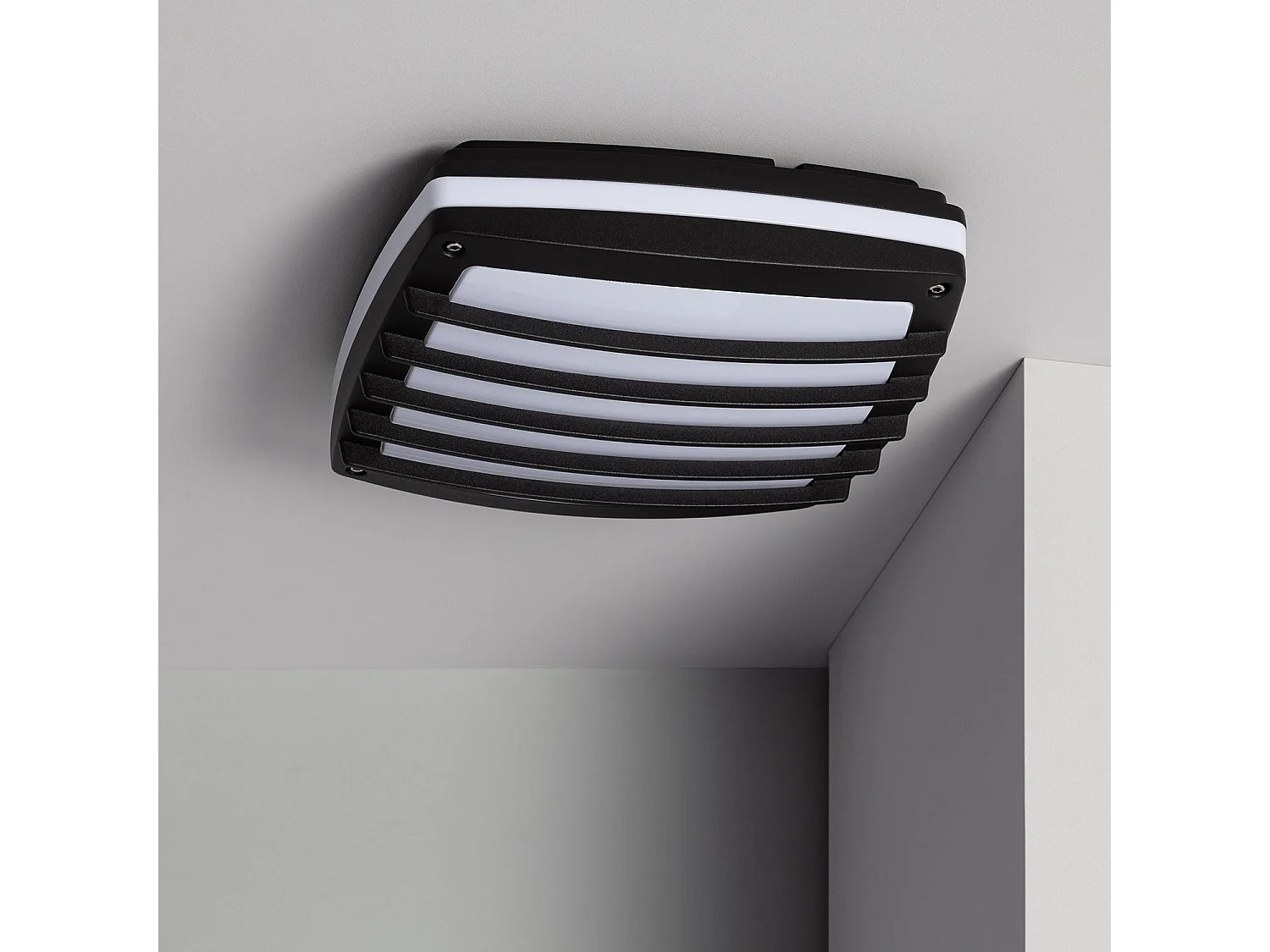 Plafonnier Carré Métal Domia 300x300 mm Noir