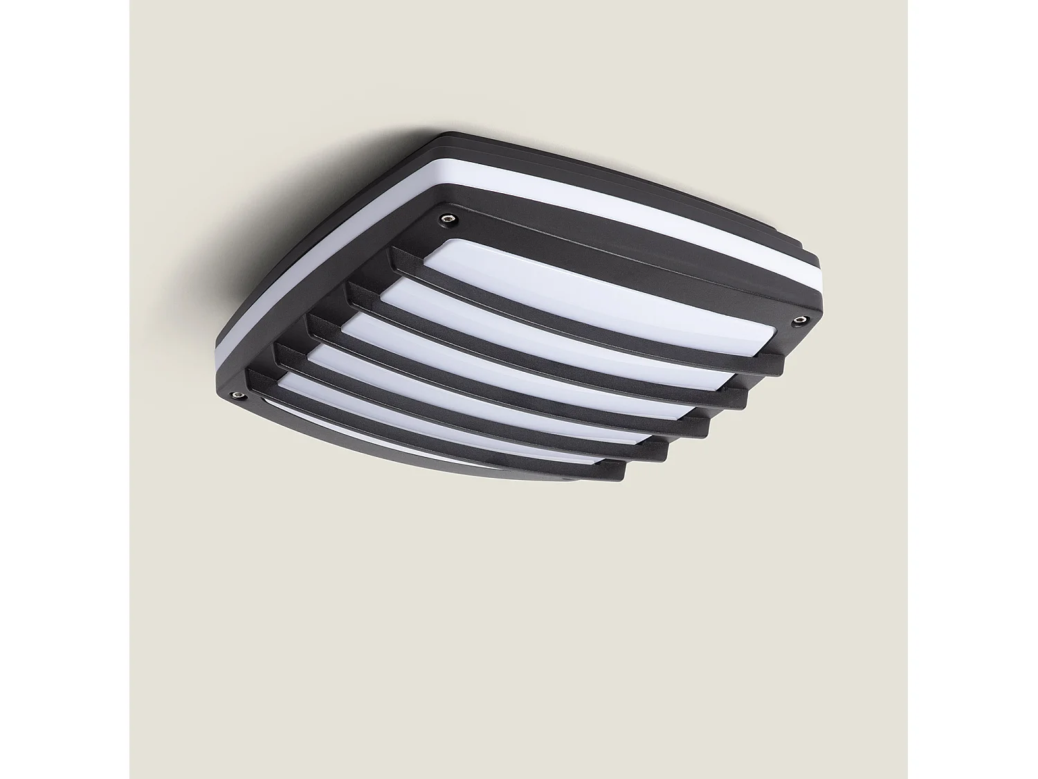 Plafonnier Carré Métal Domia 300x300 mm Noir