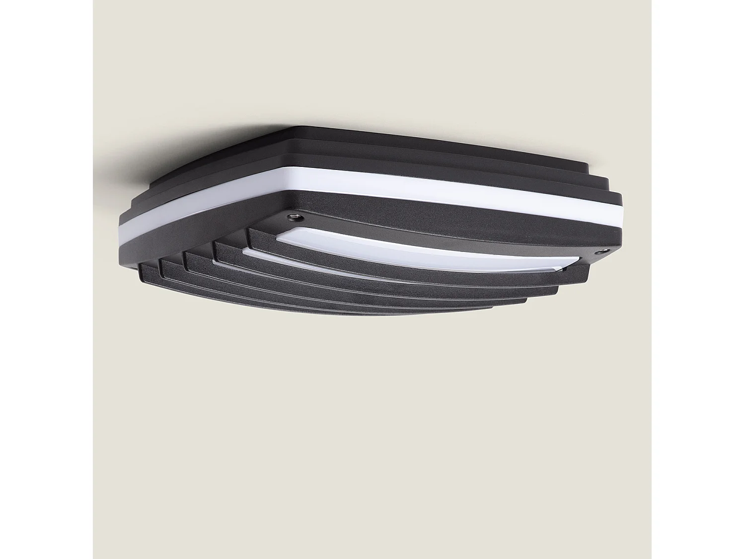 Plafonnier Carré Métal Domia 300x300 mm Noir