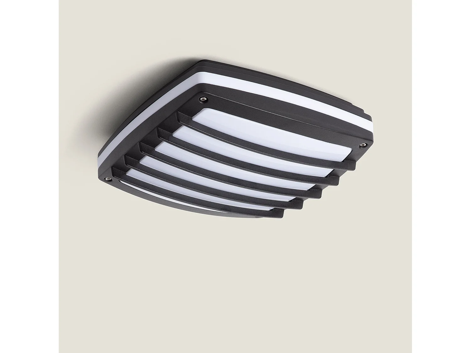 Plafonnier Carré Métal Domia 300x300 mm Noir